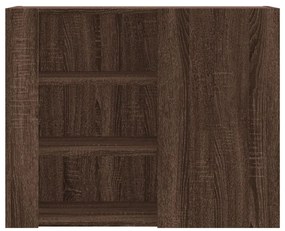 barna tölgy színű szerelt fa fali szekrény 75 x 35 x 60 cm