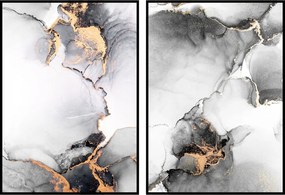 Diptichon poszter akvarell absztrakt festék 2x 15x21cm