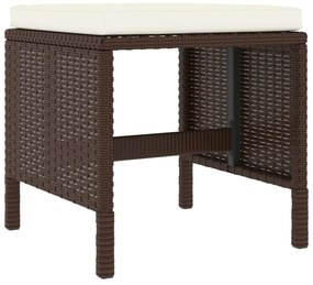 6 részes barna polyrattan kerti étkezőgarnitúra párnával