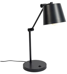 Fekete asztali lámpa fém búrával (magasság 60 cm) Hajo – White Label
