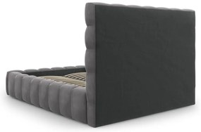 Szürke kárpitozott franciaágy tárolóhellyel, ágyráccsal 160x200 cm Bali – Cosmopolitan Design