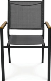 Kerti szék, fém, hálós ülőfelület, szürke, AZC-L1303 GREY