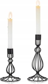 Siqiqi matt fekete kúpos gyertyatartó