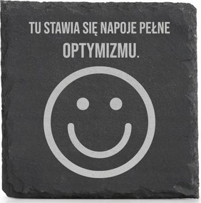 Kő alátét x4 gravírozott bögre Ide helyezik az optimizmussal teli italokat