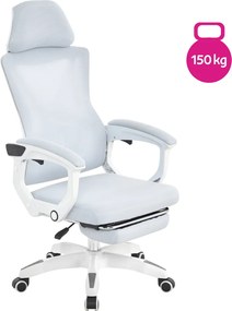 Irodai szék, világosszürke/fehér, teherbírás 150 kg, MALVIN