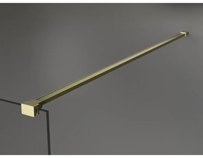Mexen Kioto, Walk-In zuhany paraván 80 x 200 cm, 8 mm átlátszó üveg fekete mintás, arany matt profil, 800-080-101-55-70