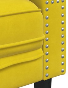 sárga bársony Chesterfield kanapéfotel