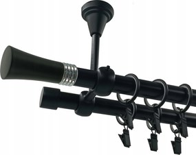 Mennyezeti Függönykarnis Fekete Matt 19+19mm Riva 140cm