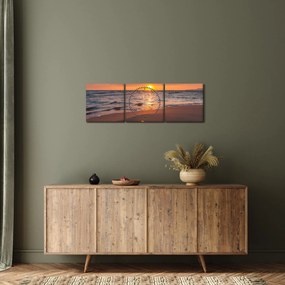 Egy szív képe a homokban (órával) (90x30 cm)