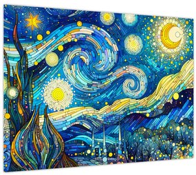 Kép – Csillagos éjszaka mozaikja (70x50 cm)