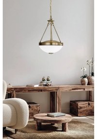 Fehér-aranyszínű függőlámpa üveg búrával ø 31 cm SAVOY – EGLO