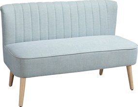 HOMCOM 2 személyes kanapé, kis vászonhatású kárpitozású ülőgarnitúra nappaliba és hálószobába, világoszöld (117 x 56,5 x 77 cm) | Aosom