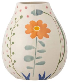 Krémszínű agyagkerámia kézzel festett váza (magasság 17 cm) Taza – Bloomingville