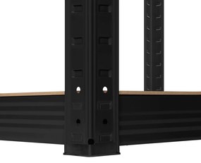 Polcos fém állvány 2 az 1-ben 5 polc garázshoz 180x90x40cm polconkénti teherbírással 750kg fekete