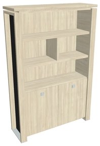 Verno+ S magas szekrĂ©ny 140 x 46 x 210 cm, polccal, akĂĄc / fekete