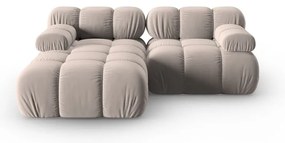 Világosbarna bársony moduláris sarokkanapé (bal oldali) Bellis – Micadoni