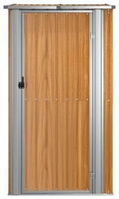barna horganyzott acél kerti fészer 118,5 x 97 x 209,5 cm