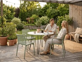 Műanyag szék TREGO karfákkal, zöld