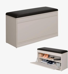 Cipősszekrény Bari 100 x 53 x 35 cm cipőspolccal Ökobőr kasmír