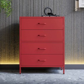 Komód CARLA , 800 x 1015 x 400 mm, Modern: piros