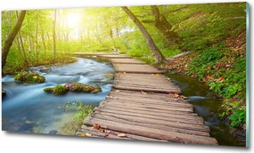 Fotó üvegkép Tó a hegyekben 100x70