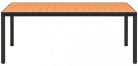 barna alumínium és WPC kerti asztal 185 x 90 x 74 cm
