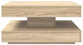 sonoma tölgy dohányzóasztal 360 fokban forgatható 70x70x34,5 cm