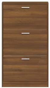 barna tölgyszínű szerelt fa cipősszekrény 59 x 17 x 150 cm