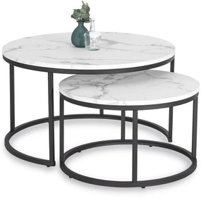 Dohányzóasztal Szett, Fehér Márvány DAFNE MAX