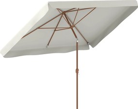 Outsunny Kültéri Teraszernyő 300x200 cm Állítható Szögű Alumínium Rúddal és UV 50+ Védelemmel a Kerthez és Teraszhoz Krém | Aosom