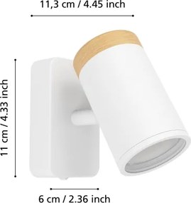 Eglo 300003 - Fürdőszobai fali spotlámpa CONSUMA 1xGU10/3W/230V IP44 fehér/bézs