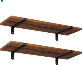 2 darabos fali polc szett, rusztikus barna 60x20x15cm