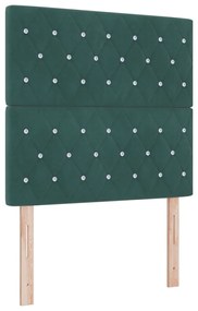 Fejtámla Kristálygombos Párnázott Sötét Zöld 90 cm Bársony, Fejtámla Kristálygombos Párnázott Sötét Zöld 180 cm Bársony