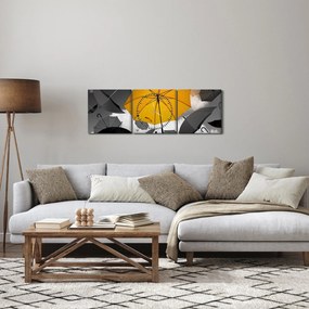 Egy sárga esernyő képe (órával) (90x30 cm)