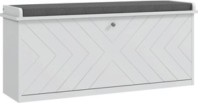 HOMCOM Cipőtároló Pad, Előszoba Bútor Hajtogatható Fiókkal, Ülőpárnával és Állítható Polccal, 100 x 26 x 44,5 cm, Fehér | Aosom