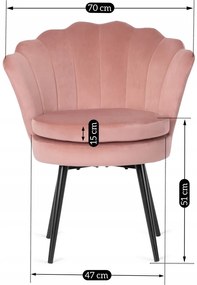 Rózsaszín Bársony Étkezőszék. BELLA