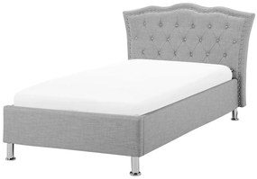 Egyszemélyes ágy 90 cm MATH (ágyráccsal és tárolóhellyel) (szürke). 1007362