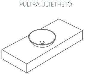 CeraStyle NEW NOVA - PULTRA ültethető - Top Counter - mosdó rejtett leeresztővel - 70 x 42 cm