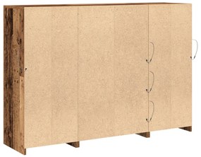 Büféasztal LED világítással Régi fa 142.5x37x100 cm Mérnöki fa