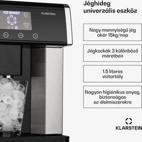 Klarstein Eiszeit rozsdamentes acél jégkocka készítő 3 jégkocka méret ezüst