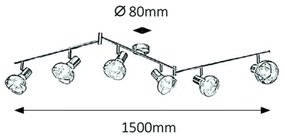 Rabalux 5553 - Spotlámpa HOLLY 6xE14/40W/230V arany