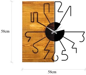 Fali óra 58 cm, 1xAA, fa/fém