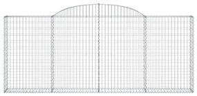 9 db íves horganyzott vas gabion kosár 300x30x120/140 cm