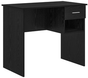 Íróasztal Tárolóval Fekete Tölgy 90x49.5x75 cm Rétegelt fa