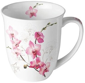 Rózsaszín orchidea porcelán bögre 400ml