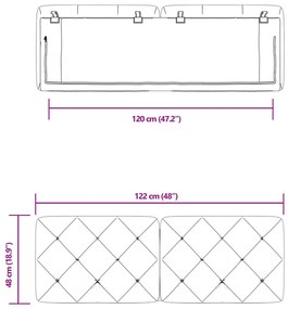 kék bársony fejtámla párna 120 cm