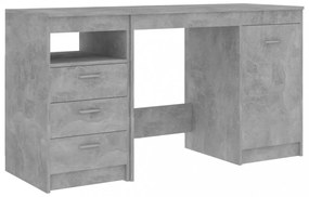 betonszürke szerelt fa íróasztal 140 x 50 x 76 cm