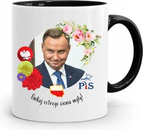 Andrzej Duda Elnök Fekete Bögre Ajándék fényképes nyomtatással