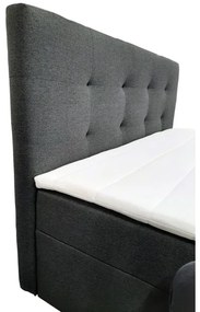 Kárpitozott ágy matracokkal és topperrel, ágy alatti tárolóval EMBER 180x200 cm antracit
