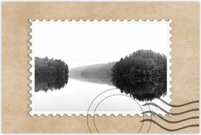 Poszter 60x40 Tó sziget fekete